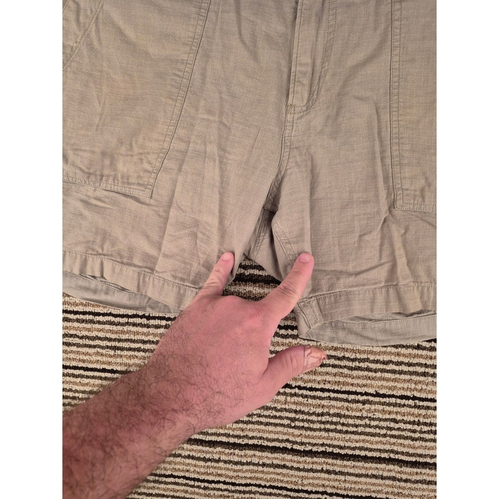 Corridor NY Mens Khaki Tan Cotton Flat Front Casual Shorts Patch Pockets Sz 33 - Picture 5 of 15